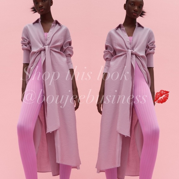 ZARA BNWT Knotted Shirt Dress - Picture 5 of 6